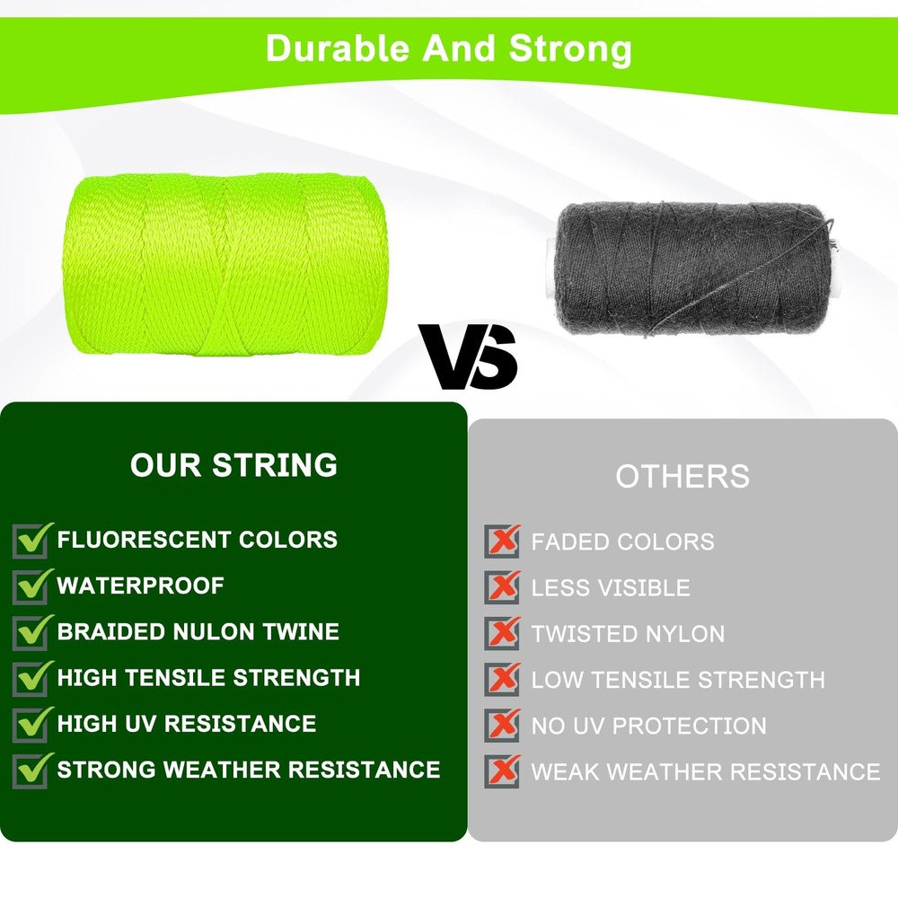 6 Pack Mason Line String, #18 540 Feet 8 Braided Construction Nylon String Li...