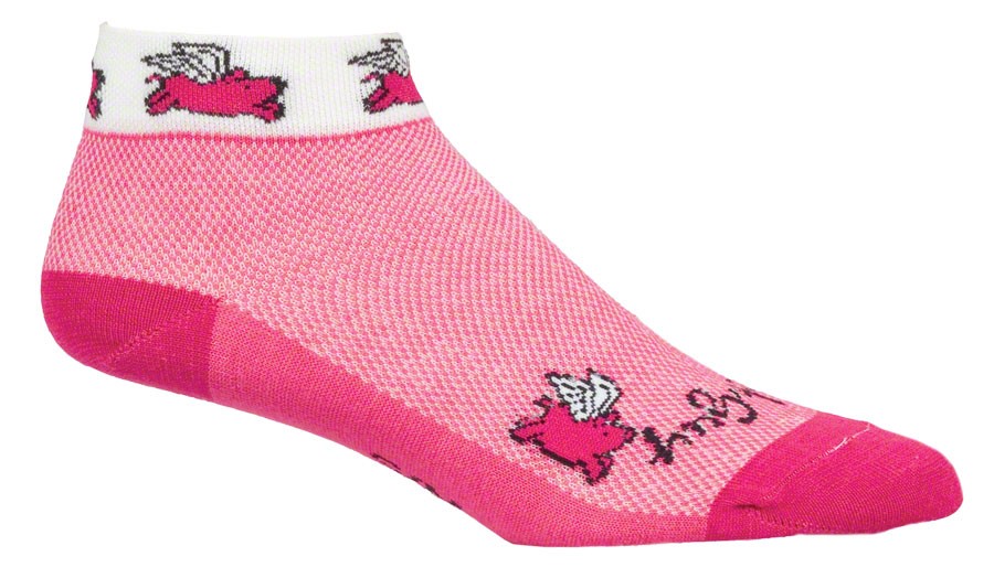 SockGuy Classic Low Socks Women's Pink Small/Medium Synthetic