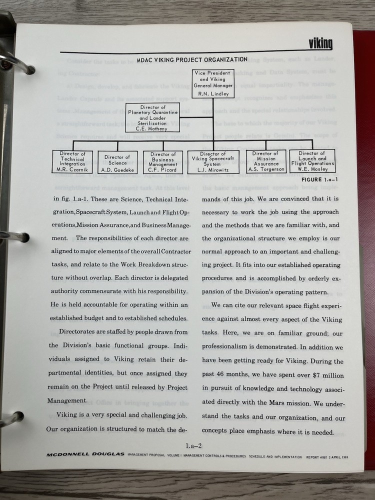 RARE Viking Space Program Proposal McDonnell Douglas Plans & Control Vol 1 & 2