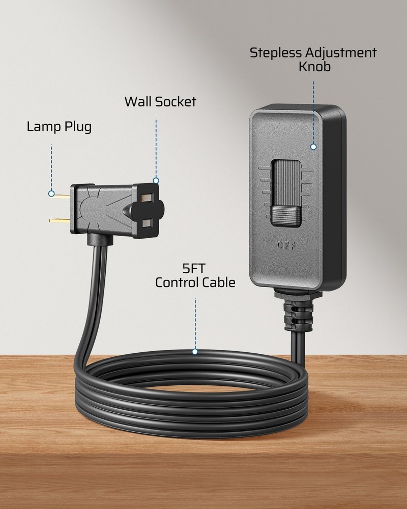 DEWENWILS Plug in Dimmer Switch for Lamp, Dimmable LED/CFL Lights