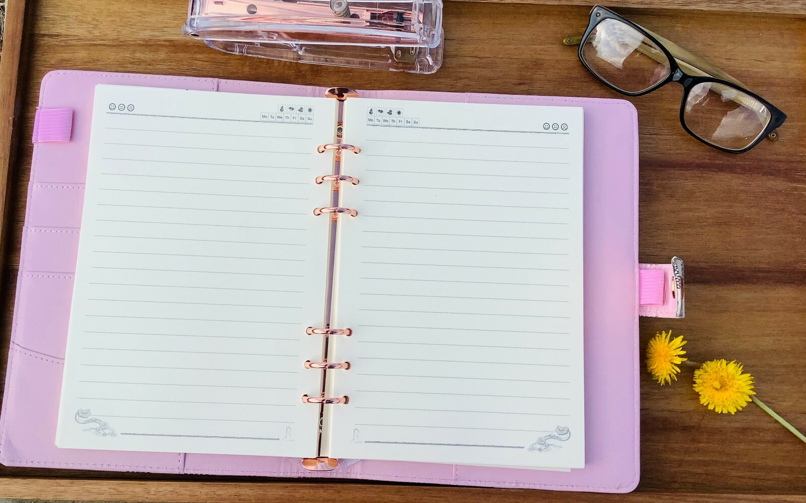 💗 Luxury Checkered A6 Agenda Binder Planner Journal Notepad Gift Brown