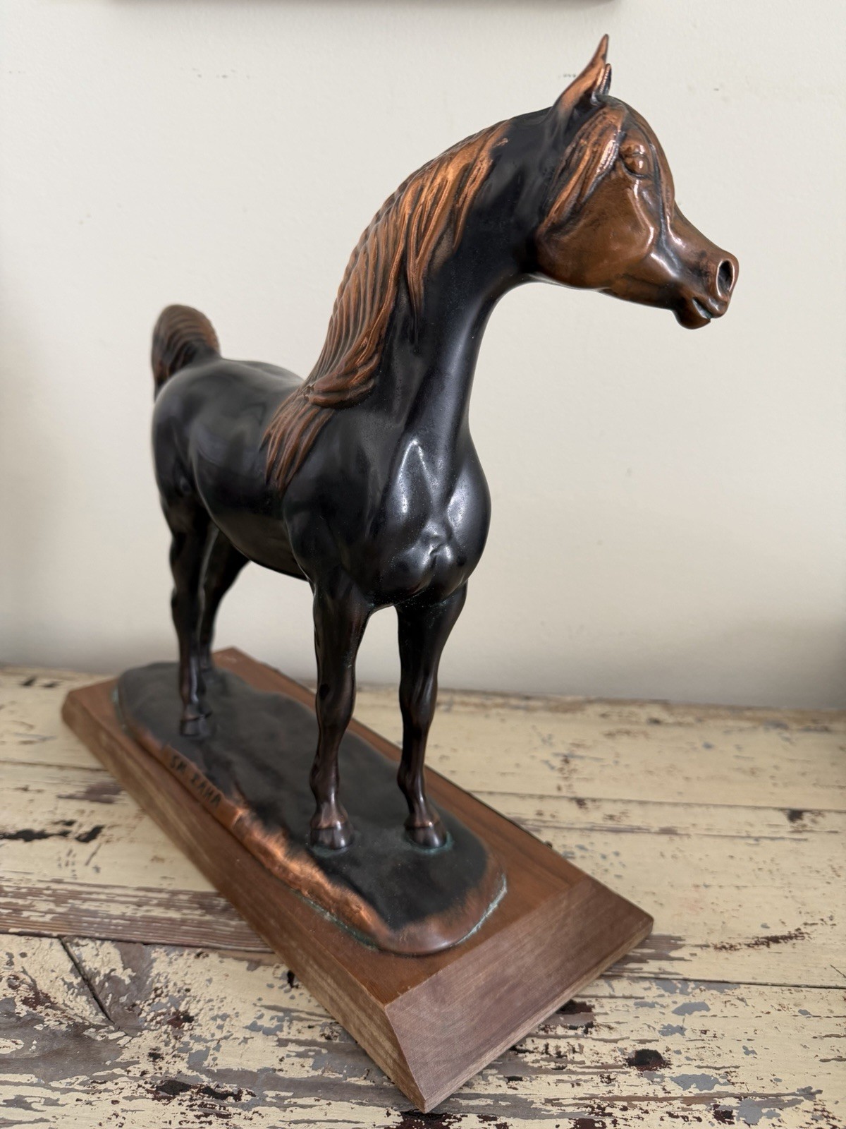 Gladys Brown Edwards (?) Champion Arabian Horse Bronze Sculpture Dressage Trophy