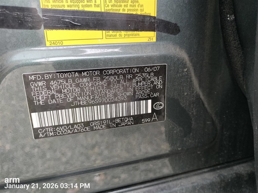 CONTROL PANEL OEM 2007 LEXUS GS350 1YR WRNTY