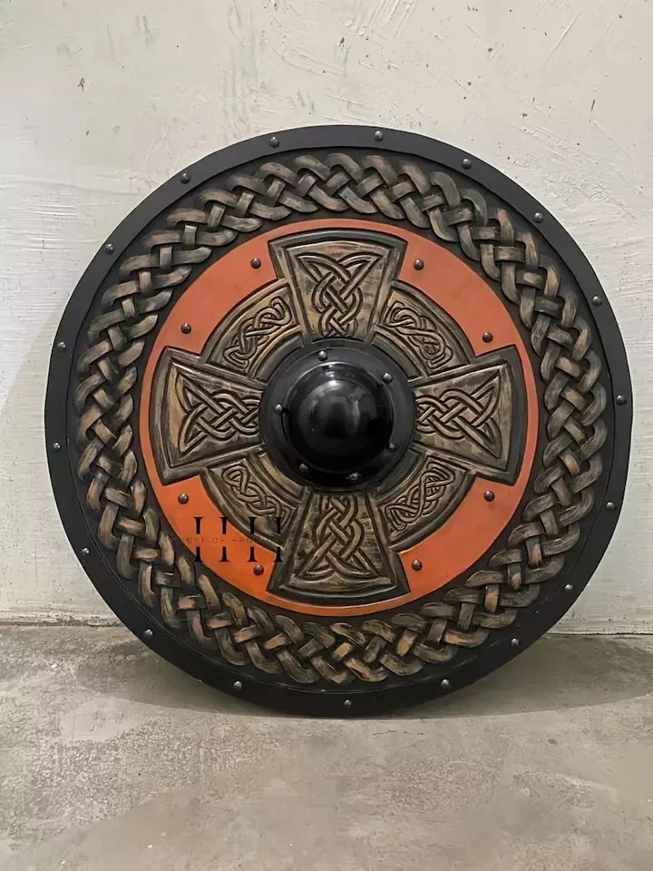 Viking Authentic Handmade Wooden Tree Shield 24" Medieval Warrior Gift