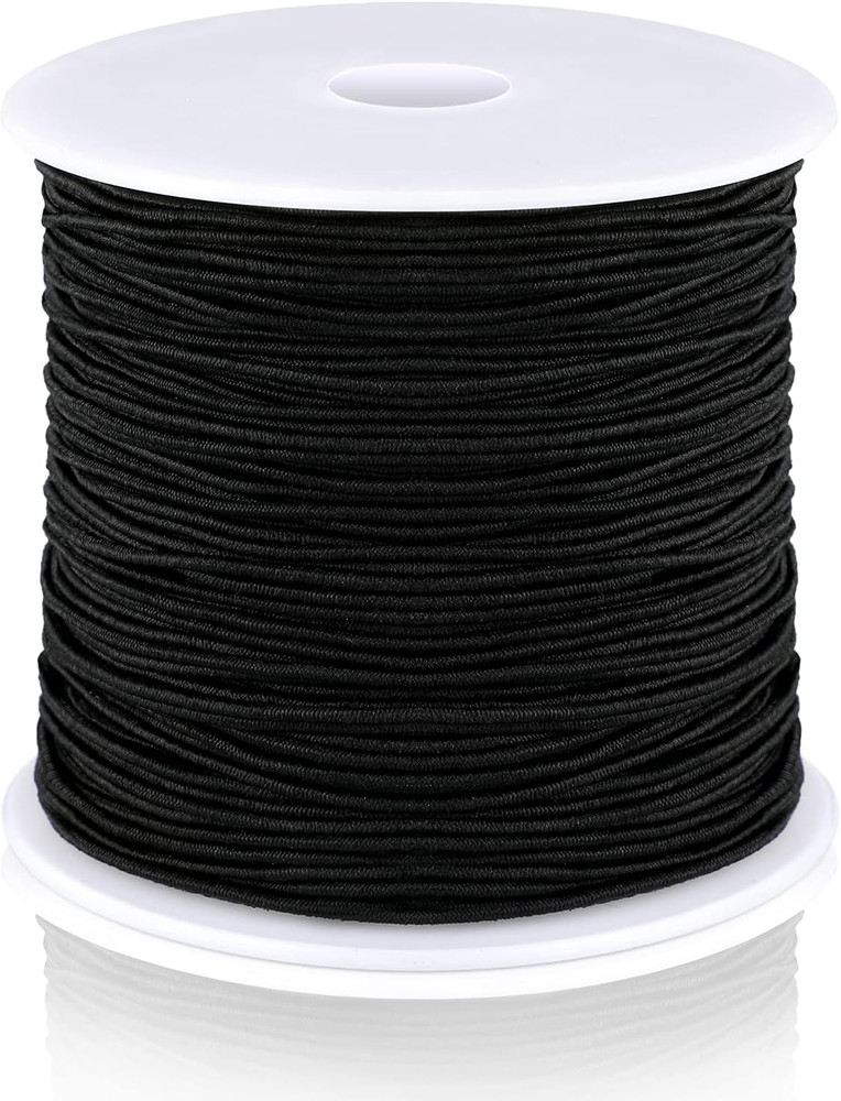 1Mm Elastic String Black Elastic Cord for Jewelry Thread Stretchy String for Bra