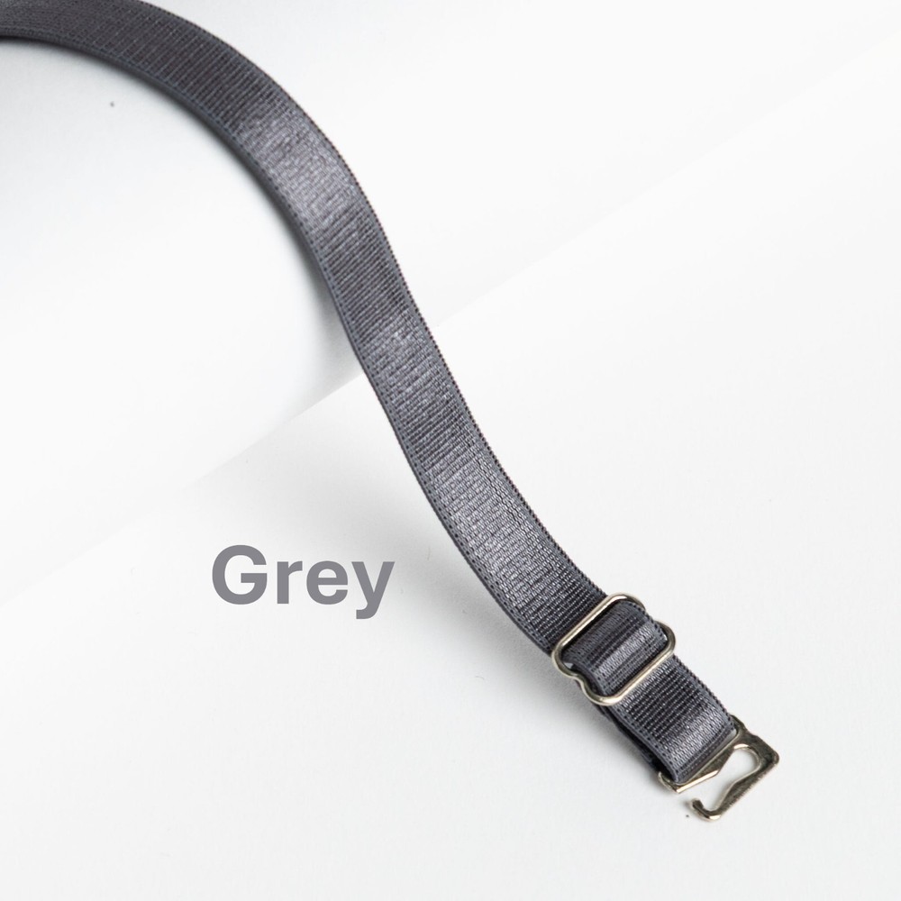 GREY REPLACEMENT BRA STRAPS - ADJUSTABLE - (SIL) - 1CM WIDE - 2 PAIRS