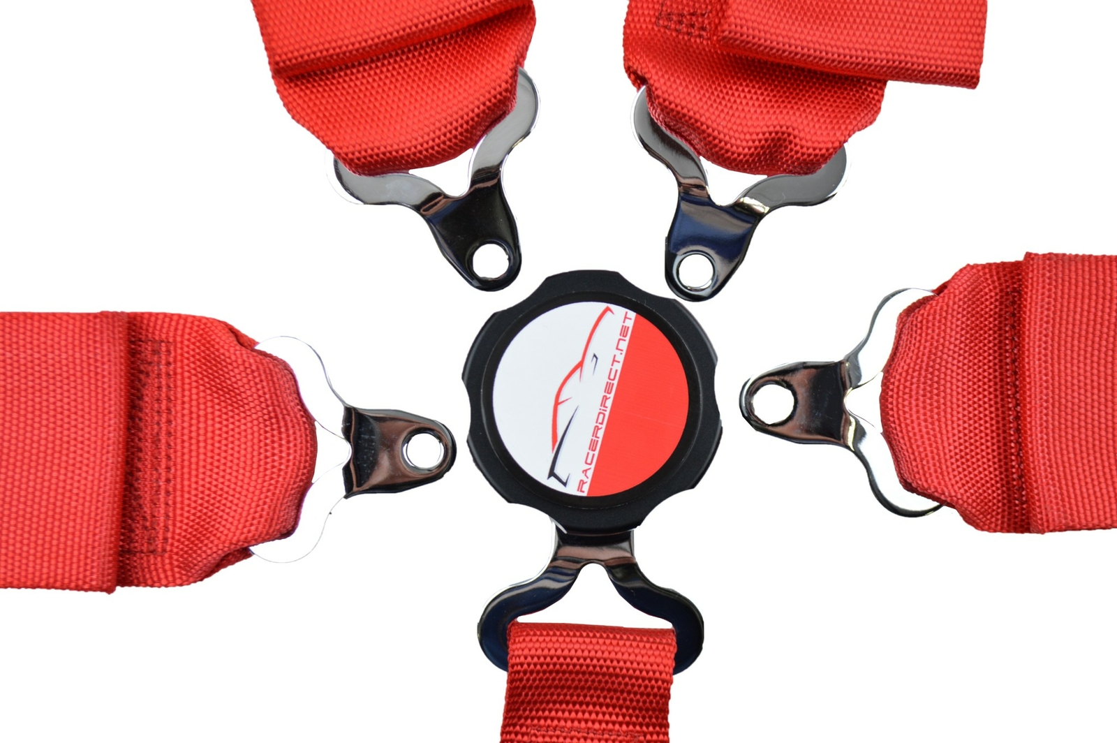 FLOOR MOUNT RACE HARNESS 5 POINT CAM LOCK FOR HANS HEAD & NECK DEVICE BELT RED