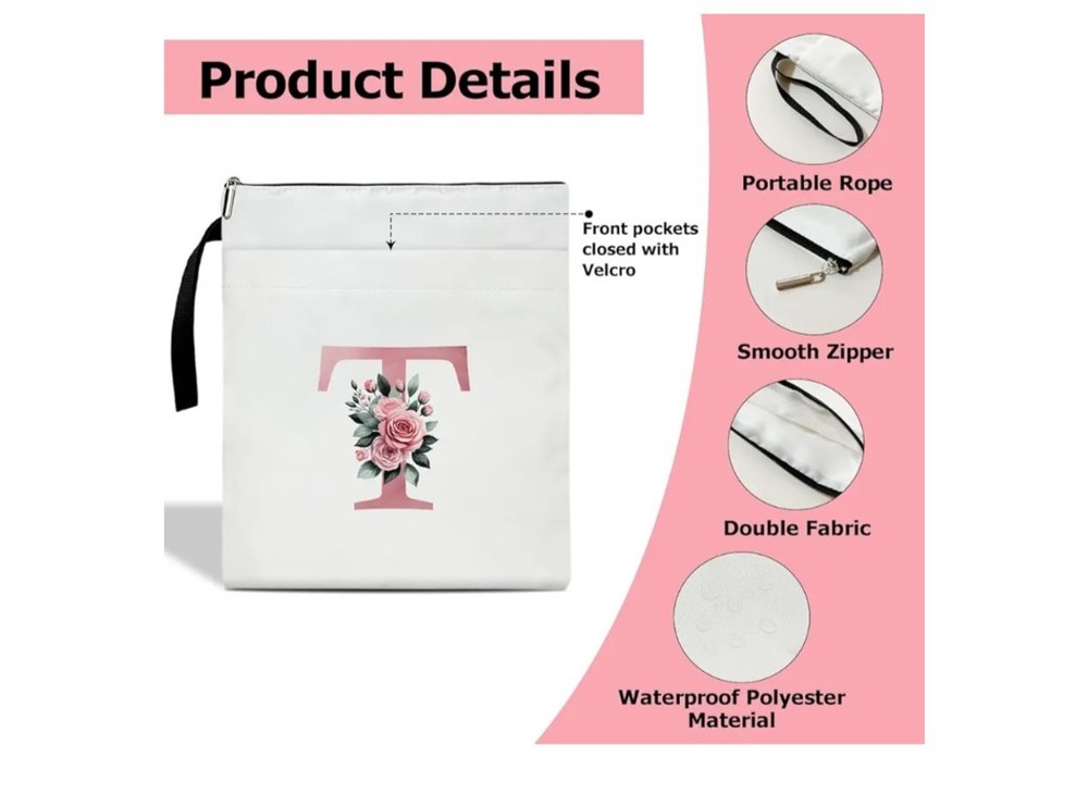 Initial Book Sleeve Cover Personalized Floral Protector with T