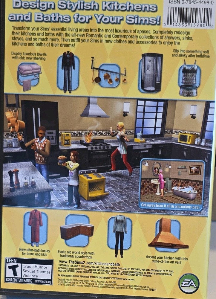 EA The Sims 2 Kitchen & Bath Interior Design Stuff PC CD Expansion Pack English