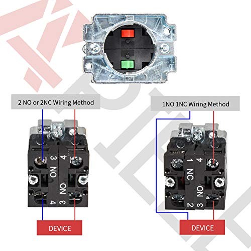 (Pack of 2) 22mm 2 Position Selector Switch Maintained 2 Position Maintained