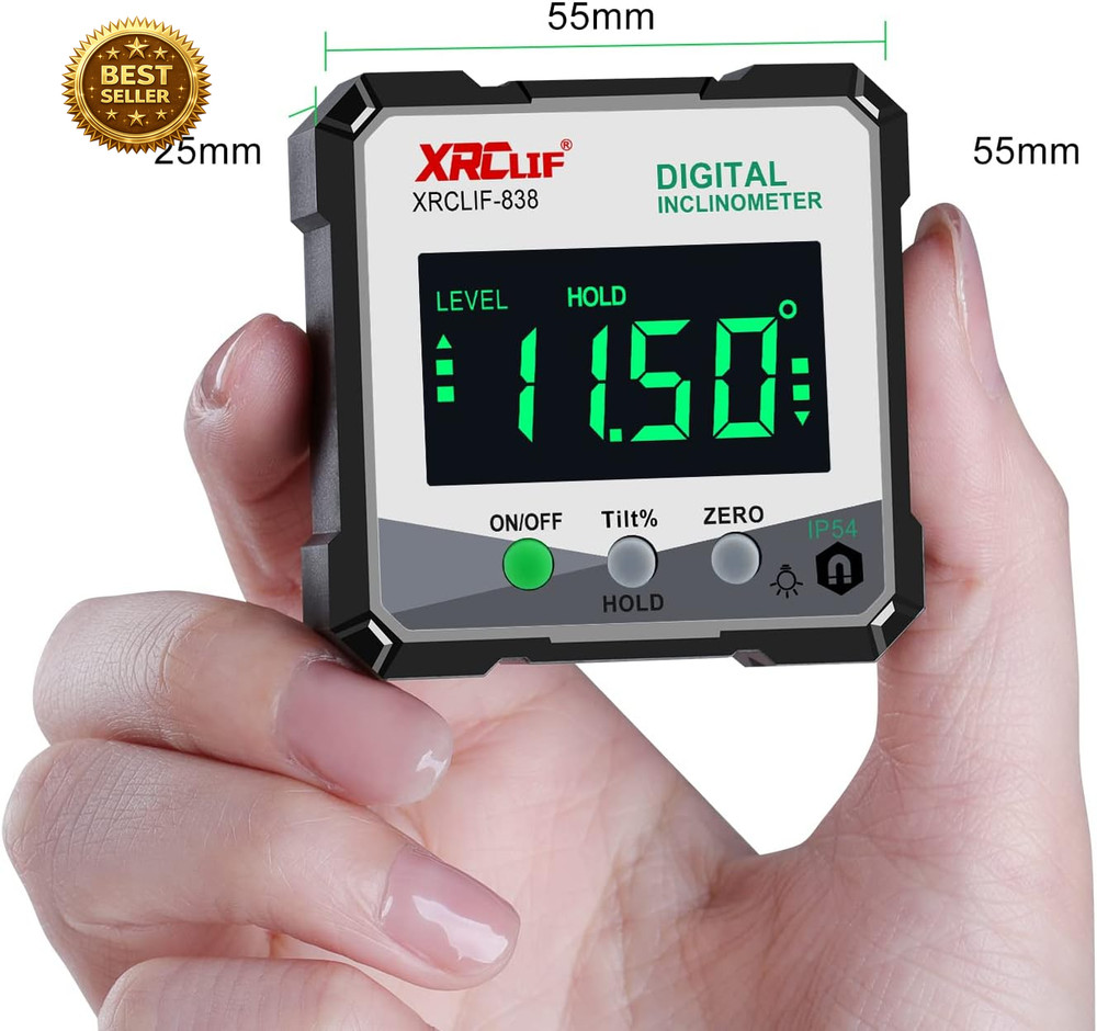 Digital Angle Gauge Meter, Magnetic Base Level Box Angle Finder Protractor Beve