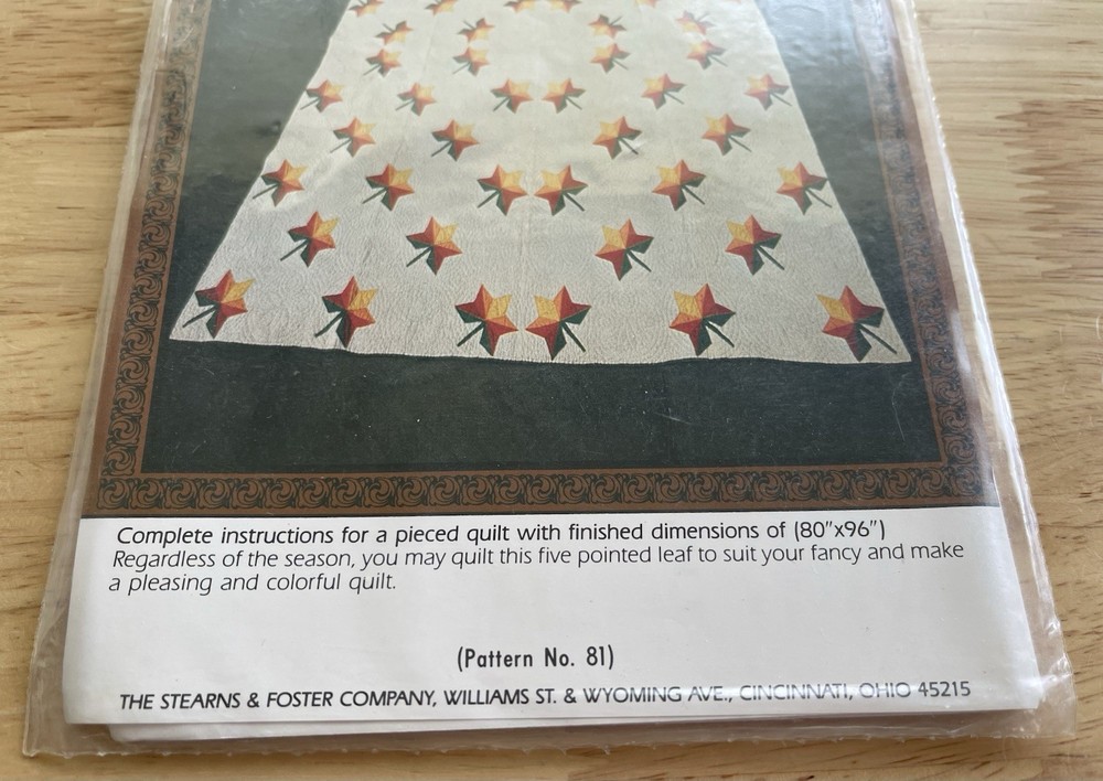 VTG Mountain Mist Classic Quilt Pattern MAPLE LEAF No. 81
