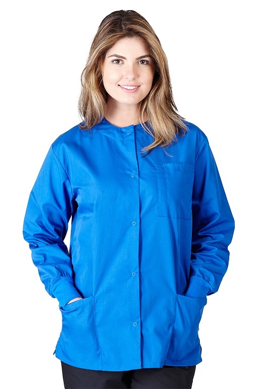 Unisex Medical Hospital Nursing Warm Up Top Scrubs Jackets 3-Pockets for Women