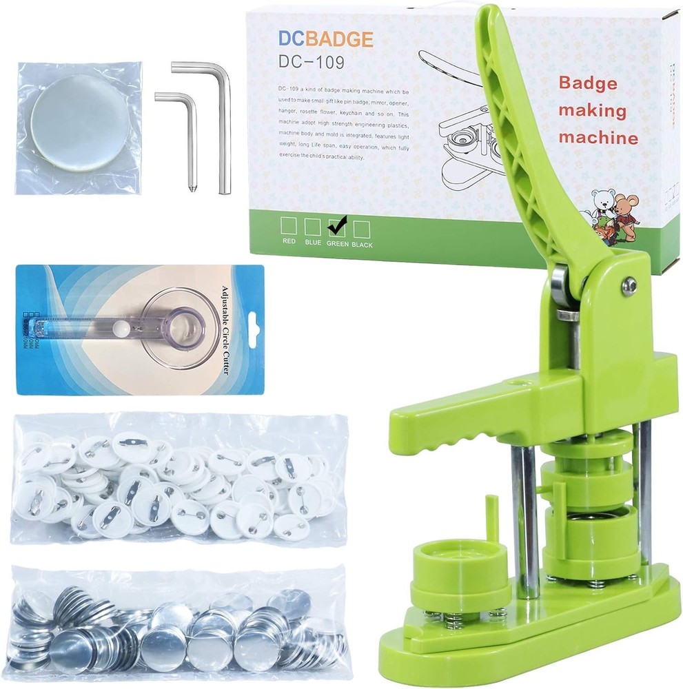 Button Maker Machine 1.25 in for DIY Gift,Installation-Free Pin Maker Machine...