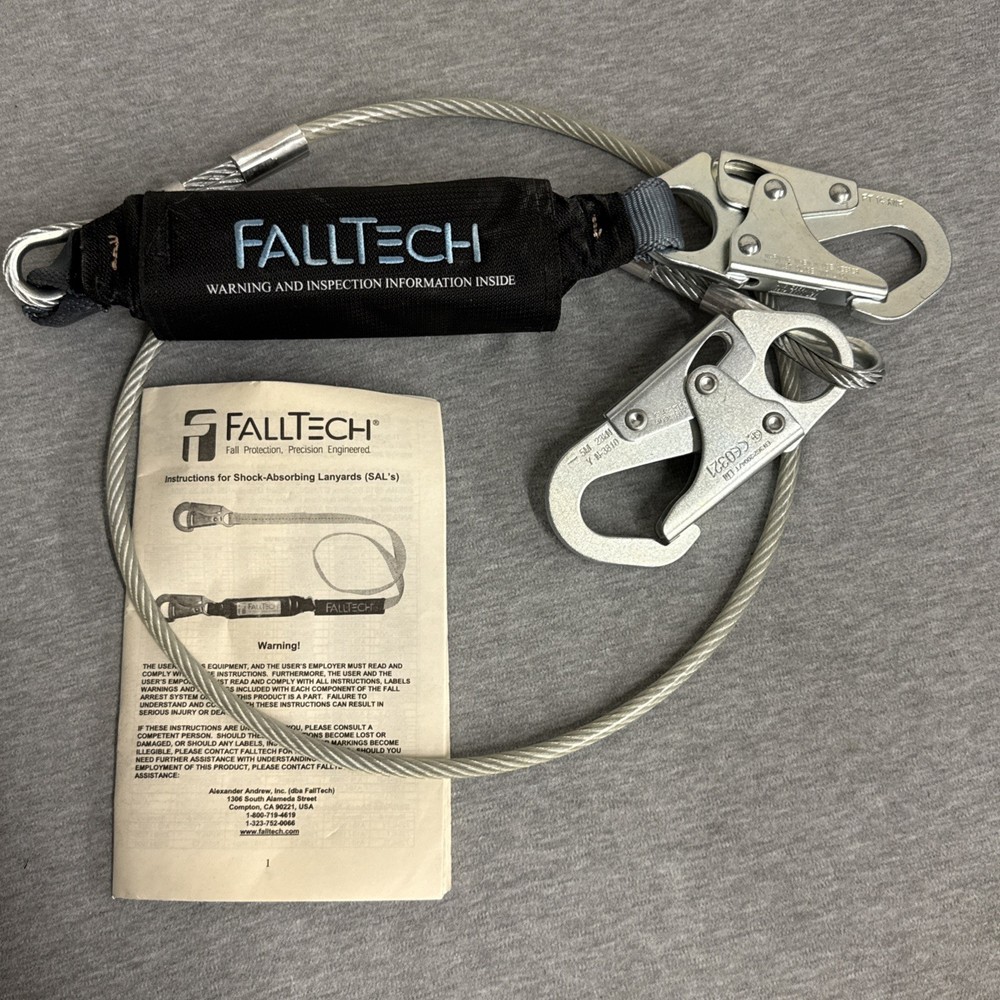 Falltech 8357 6' ViewPack Coated Cable Energy Absorbing Lanyard