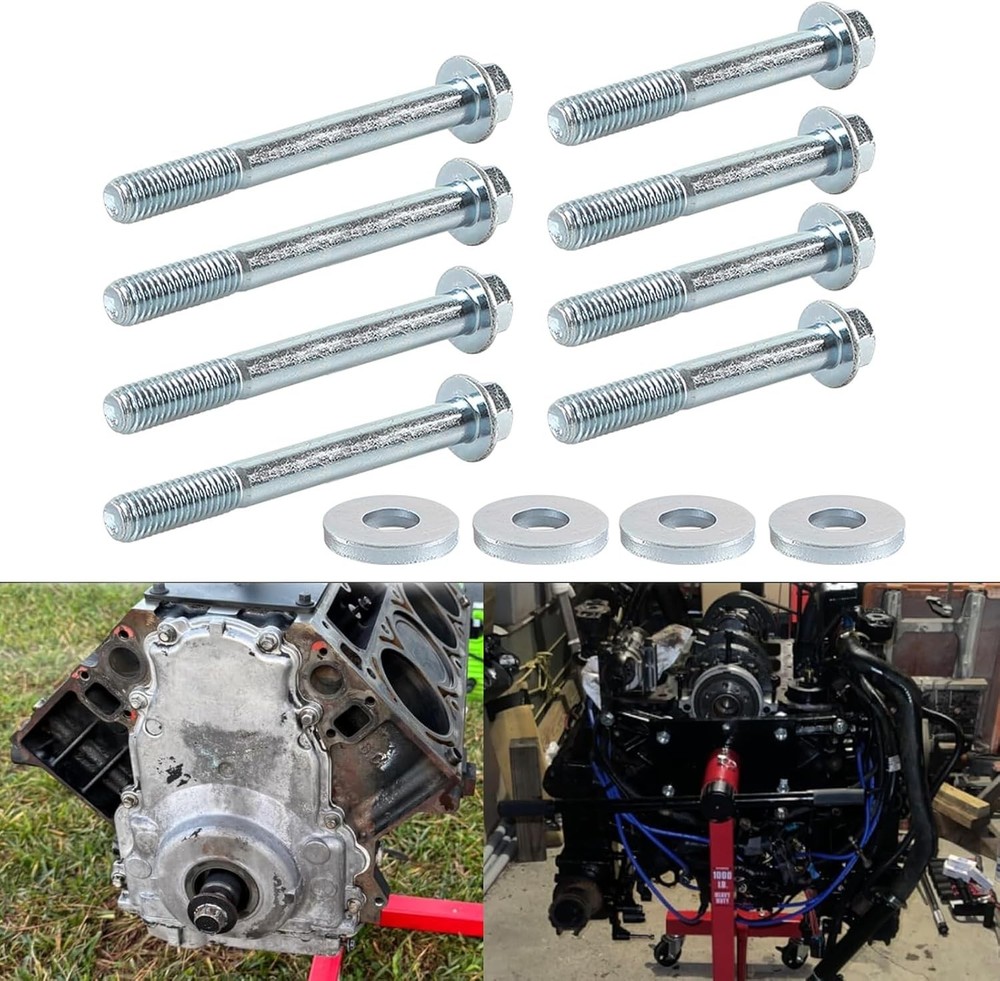 Durable 12pc Engine Stand Bolt Flange Kit - Complete Set for LS Engine Repairs
