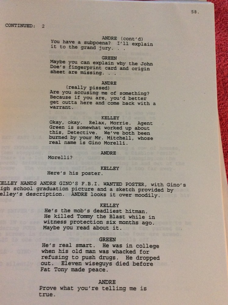 ORIGINAL SCRIPT VENDETTA 1996 DRAFT SUZANNE MUSTACICH ROGER LOWENSTEIN