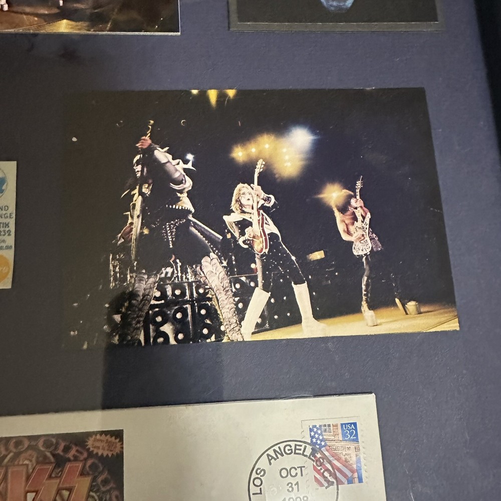KISS Vintage Collage with Ticket Halloween Circus Dodgers Stadium 1998Certified