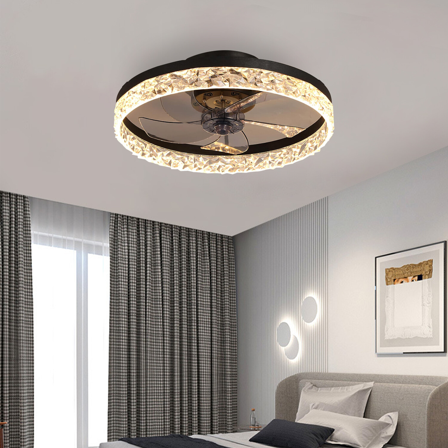 20in Dimmable LED Ceiling Fan with Light, Remote App Control