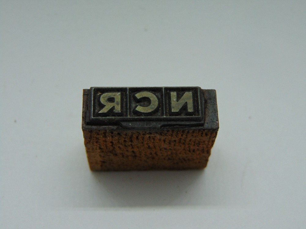 Printing Letterpress Printers Block NCR Initials