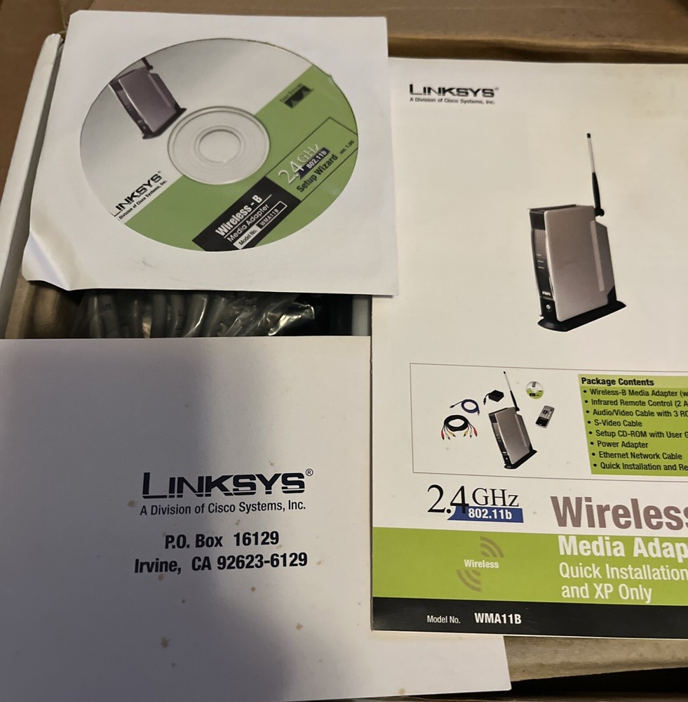 Linksys Wireless Media Adapter WMA11B Complete Open Box New