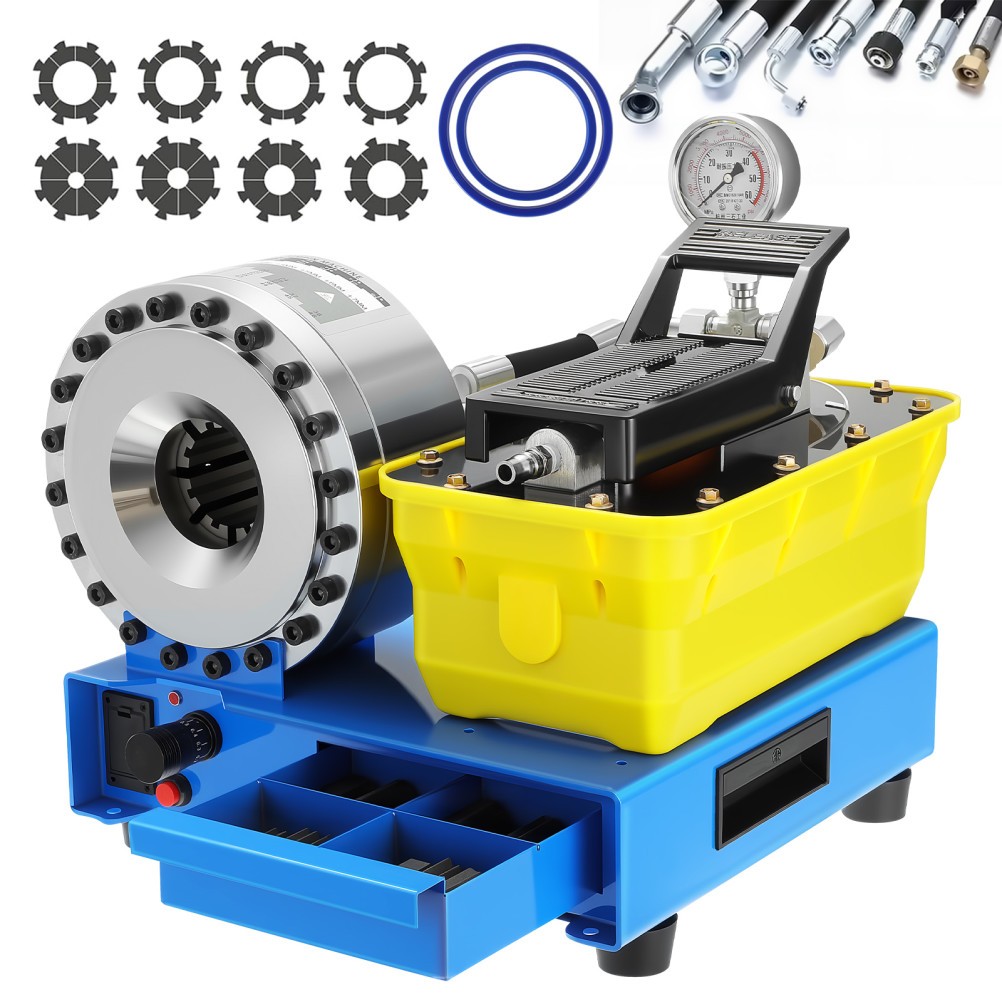 Pneumatic Hydraulic Hose Crimper High Pressure Hose Clamping Machine 40Mpa 8 Die