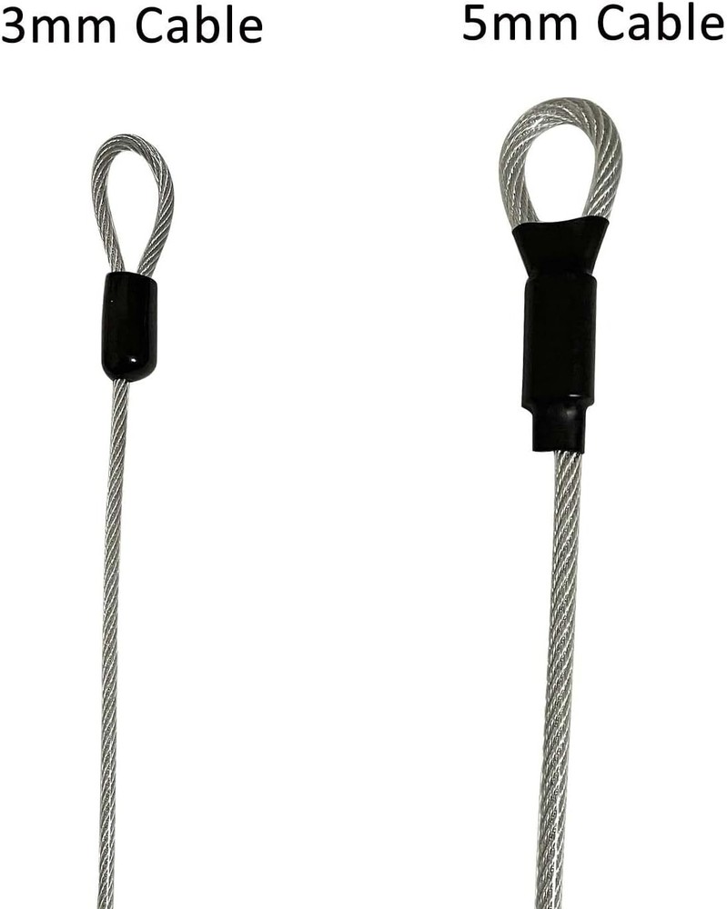 4FT 5mm Braided Steel Security Cable Lock, Vinyl Coated Double Loop Cha