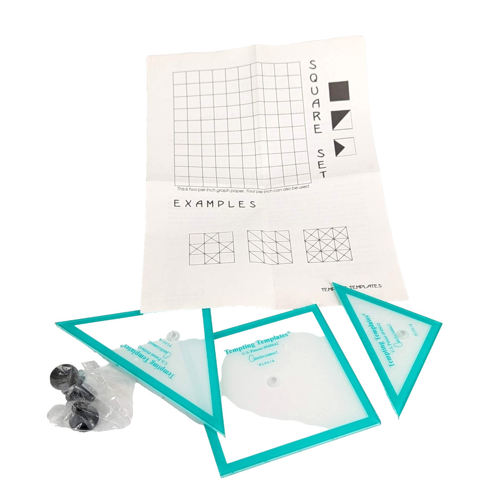 Sew/Fit Tempting Template 3pc Square Pattern Set - Quilting Stencil Guide