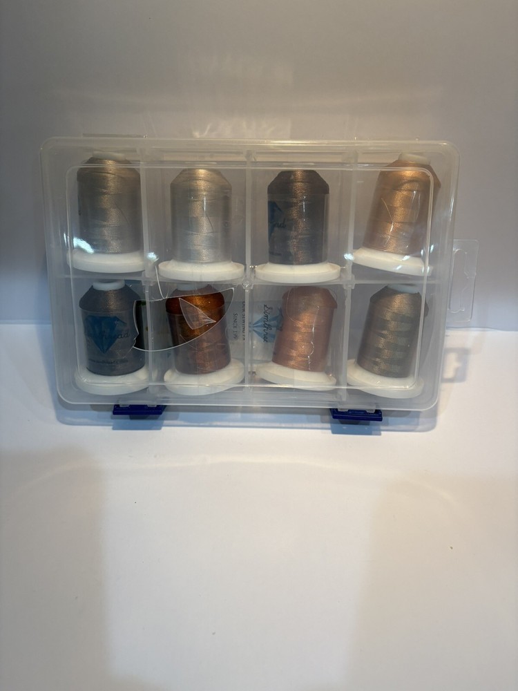 Simthread Embroidery Thread 8 Brown Spools with Storage Box, 800 Yards Polyester