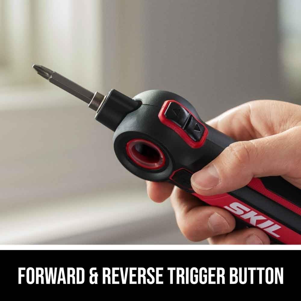 Ergonomic 4V Screwdriver with USB-C Charging, Pivoting Head & Torque Settings