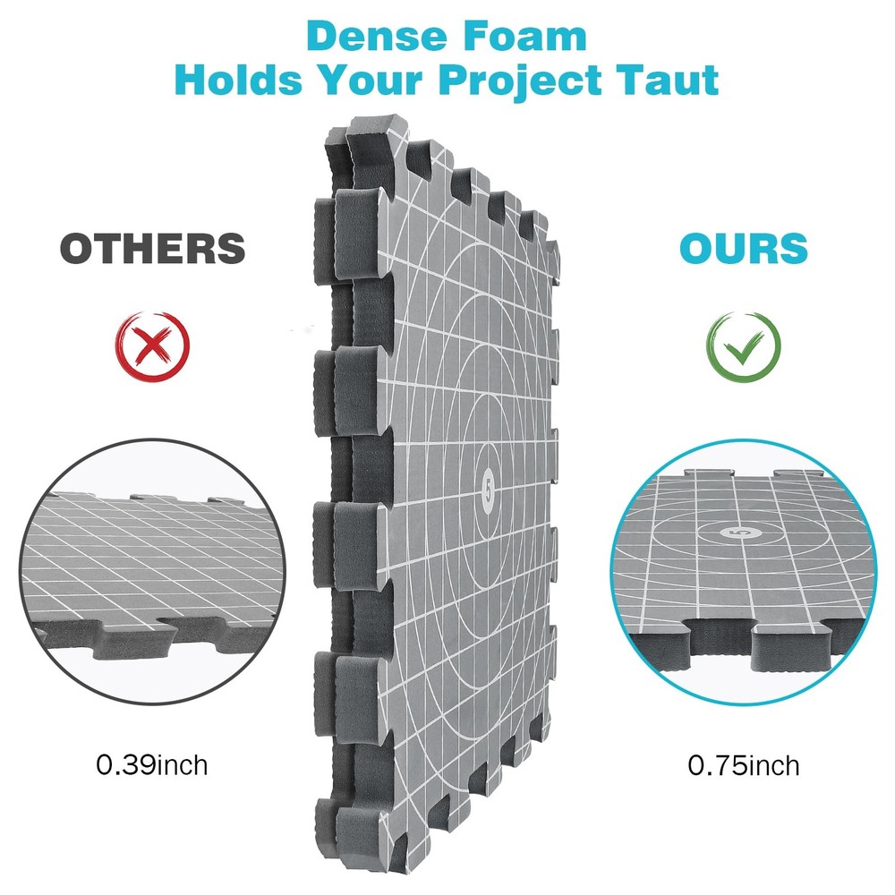 Blocking mats for Knitting & Crochet Projects, 2 in 1 Double Side Extra Thick...