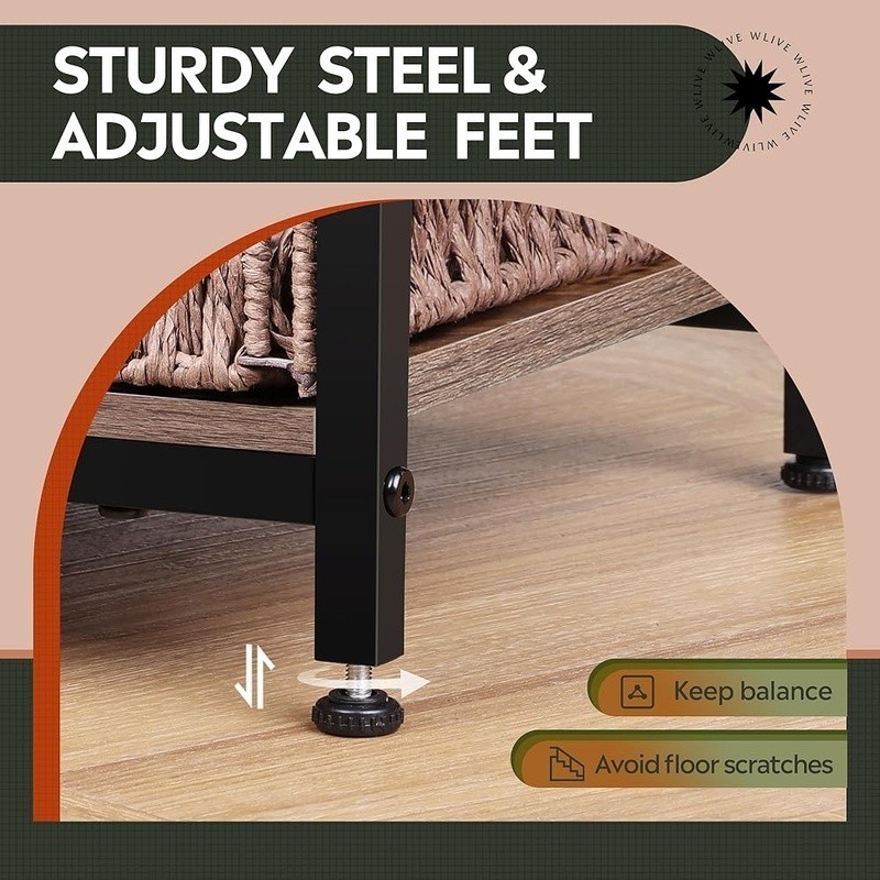 Compact End Table W/ USB Ports Adjustable Shelf Charging Station Nightstand