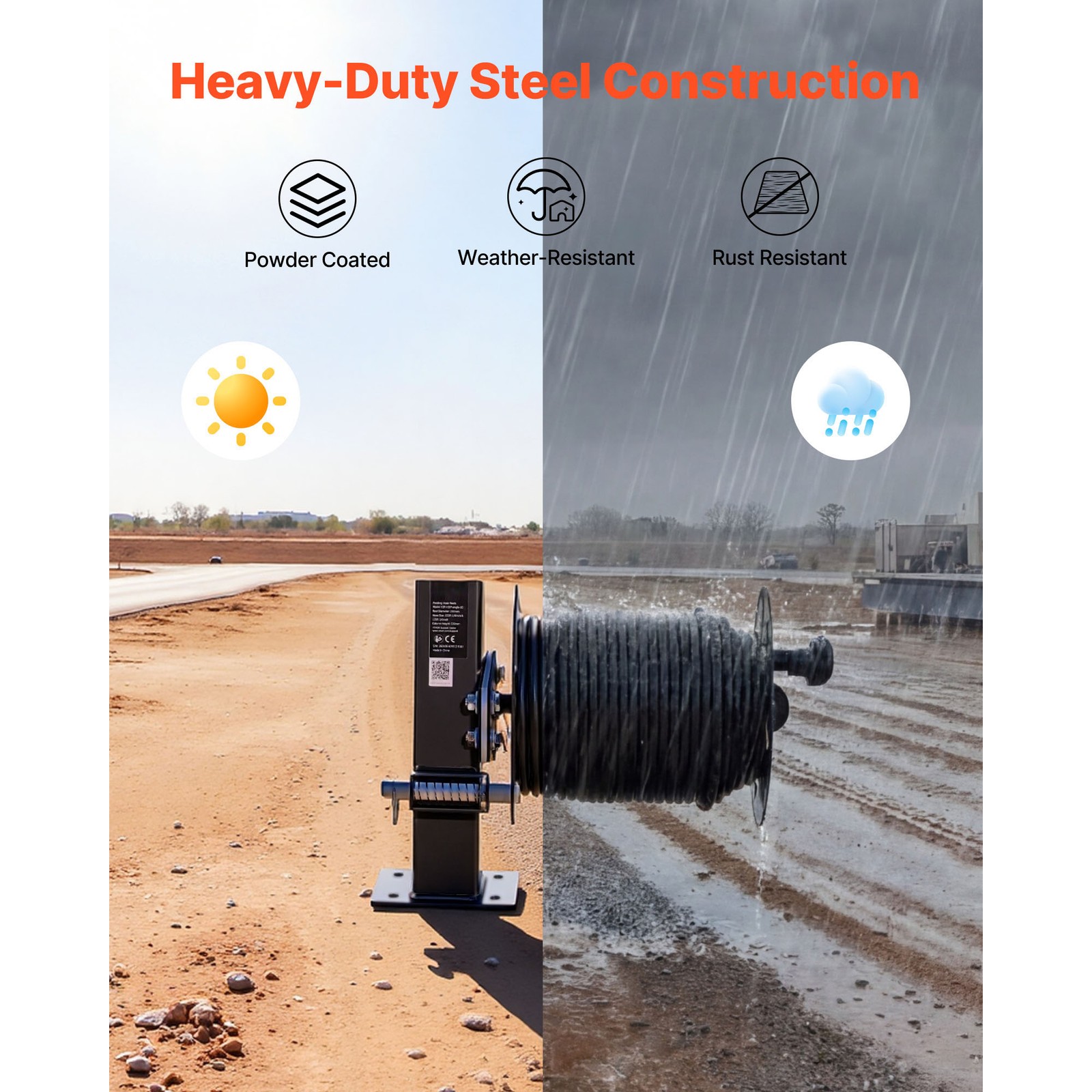 Uimoso 2PCS Heavy-Duty Welding Cable Reels for 150FT 1/0 & 125FT 2/0 Cables