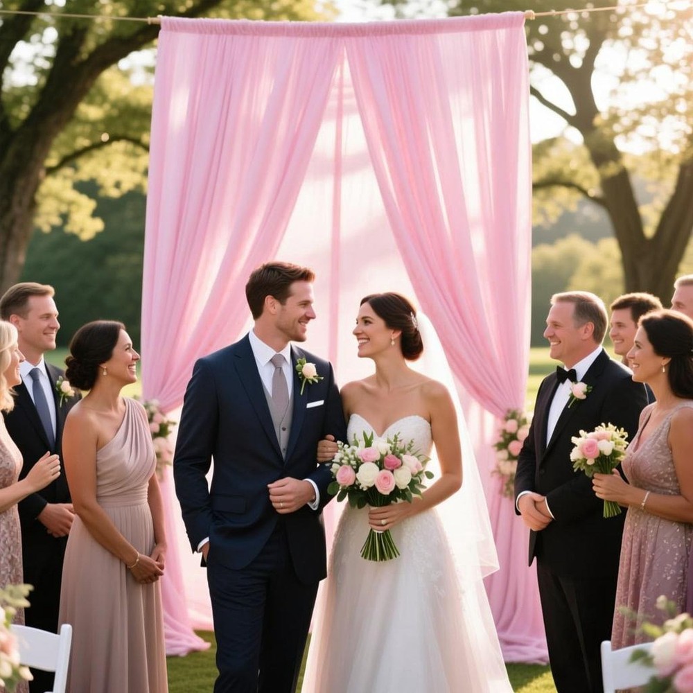 10x7 Ft Light Pink Backdrop Curtains Polyester Rod Pockets 2 Panels Backdrop Pro
