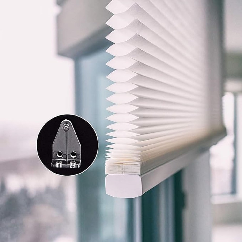 BBTO 40 Pcs 1 Inch Blind Hold Down Brackets Clear Plastic Blinds Hooks Bottom...
