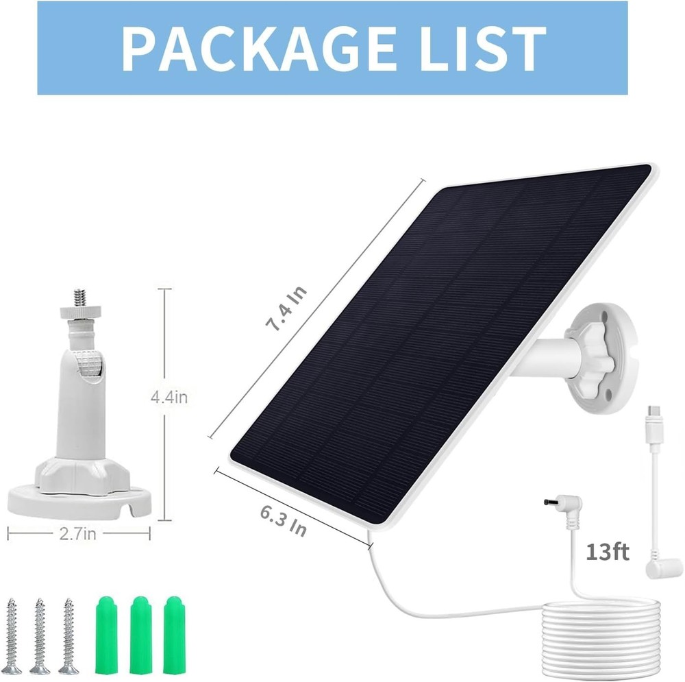 Ring Camera Solar Panel Charger, Compatible with Stick Up Cam, 1Pack