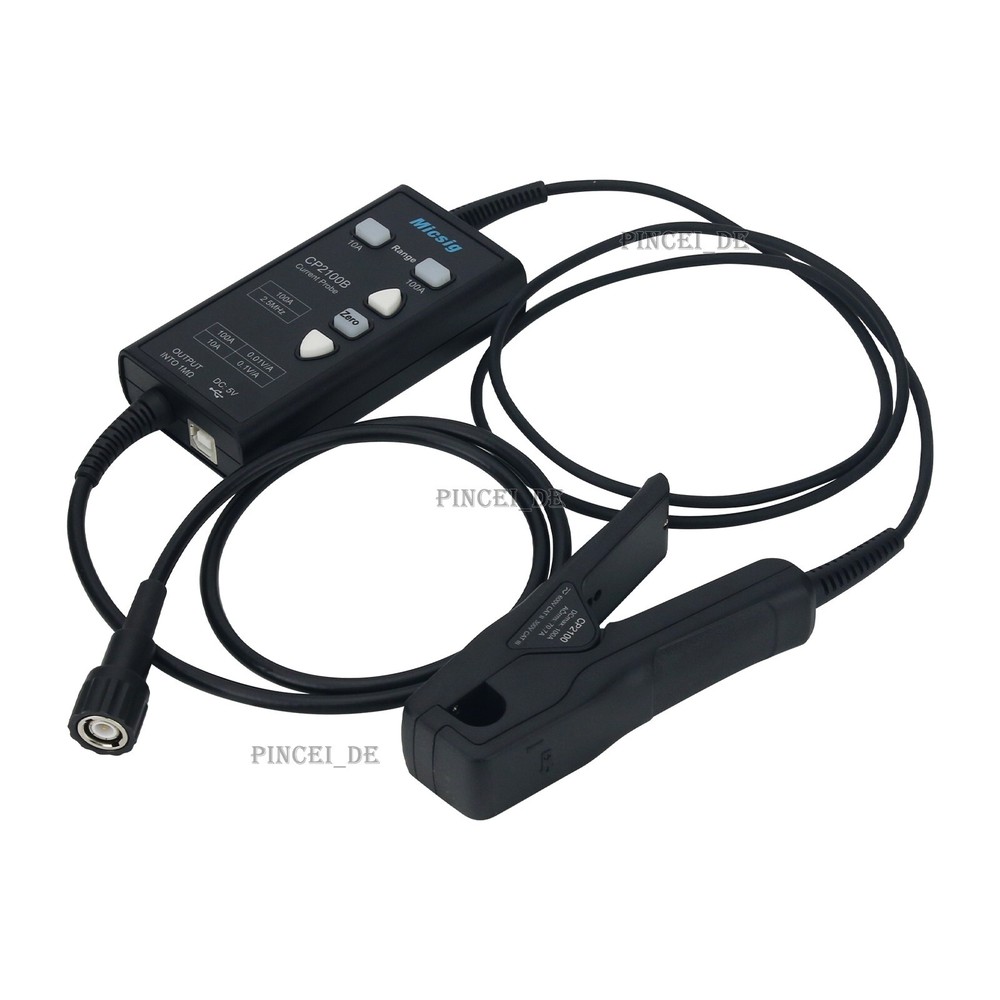 Micsig CP2100B 2.5MHz 10A/100A AC DC Current Probe USB Powered w/ BNC Interface