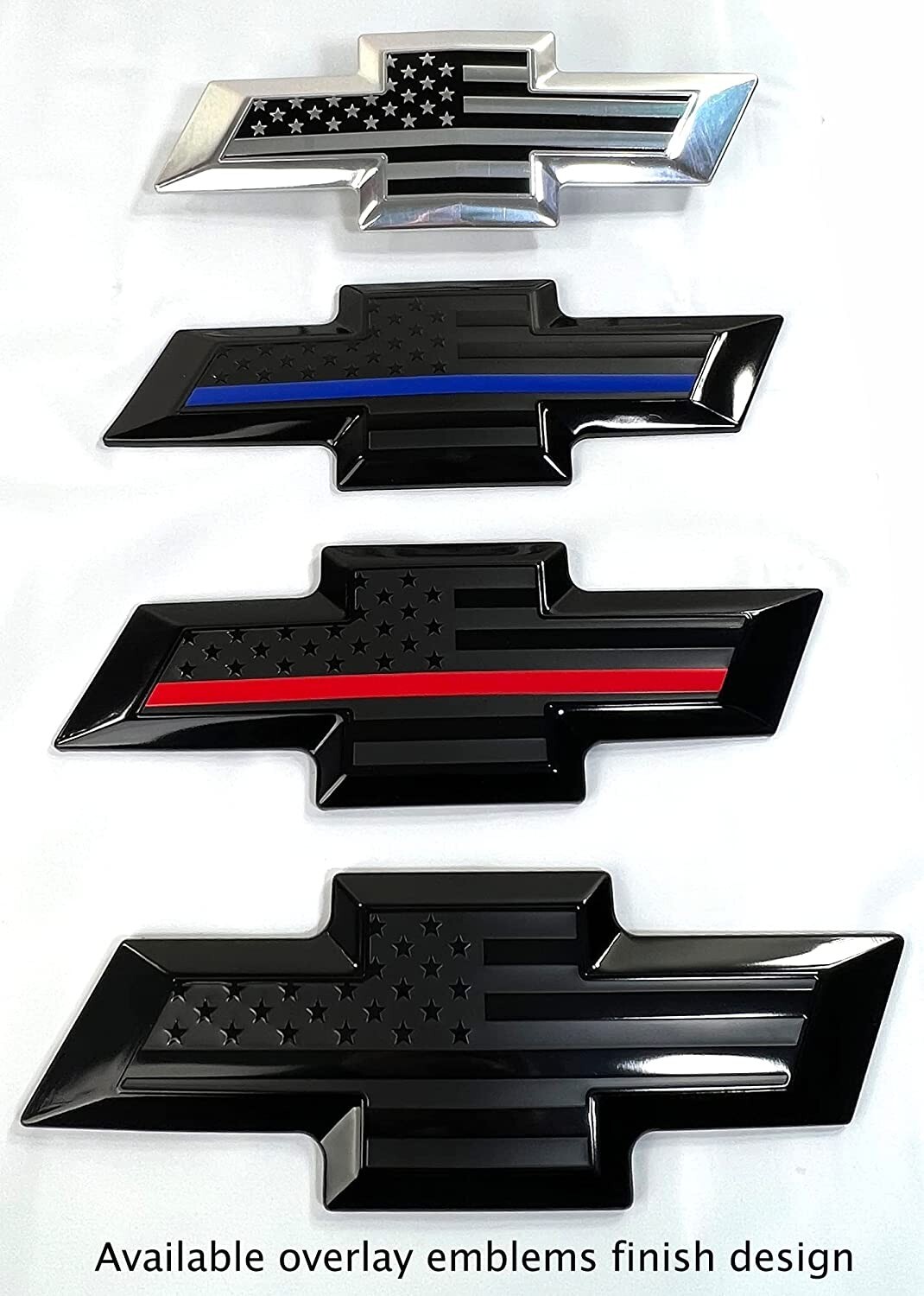 Front & Tailgate Bowtie Overlay Metal Flag Emblem for (2016-2019 Silverado 1500)