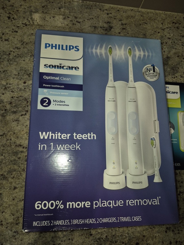 Philips Sonicare Optimal Clean 2-Pack + 6 DiamondClean Heads Sealed