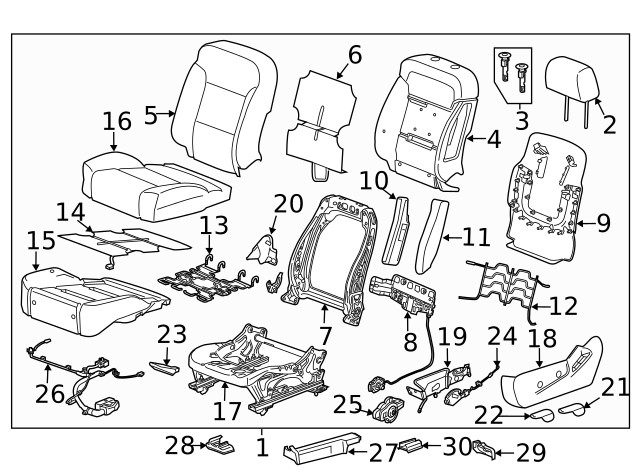 Genuine GM Front Seat Back Pad Support 22878859