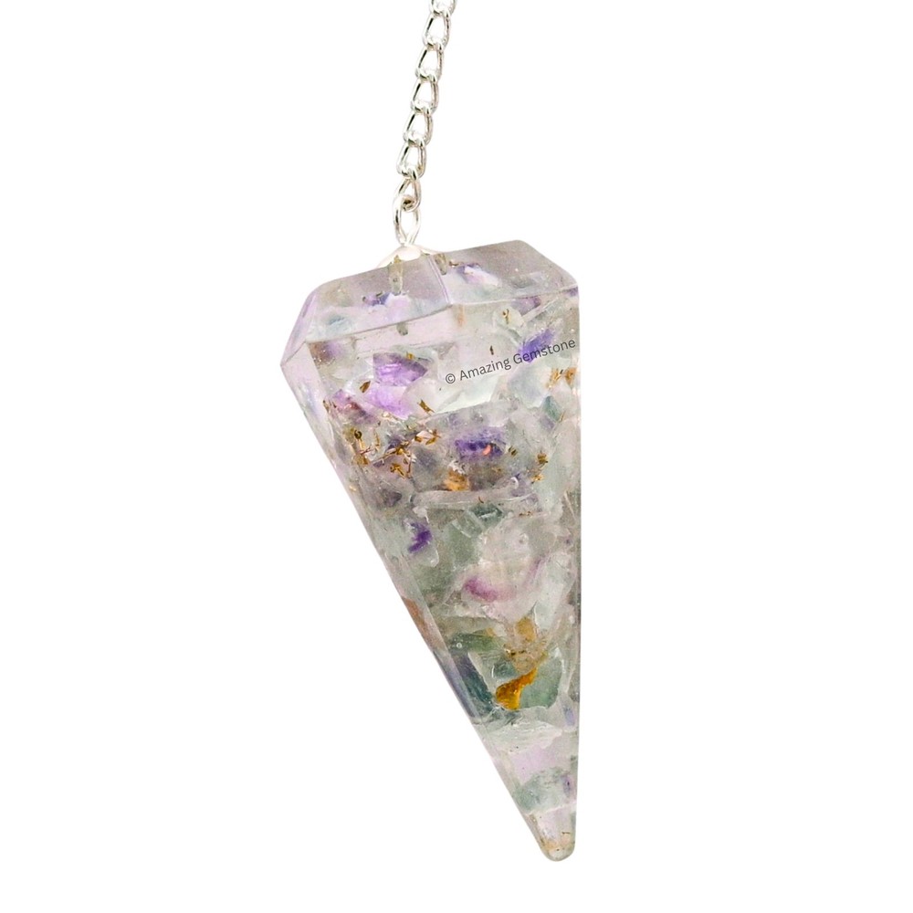 Fluorite Orgone Crystal Pendulums