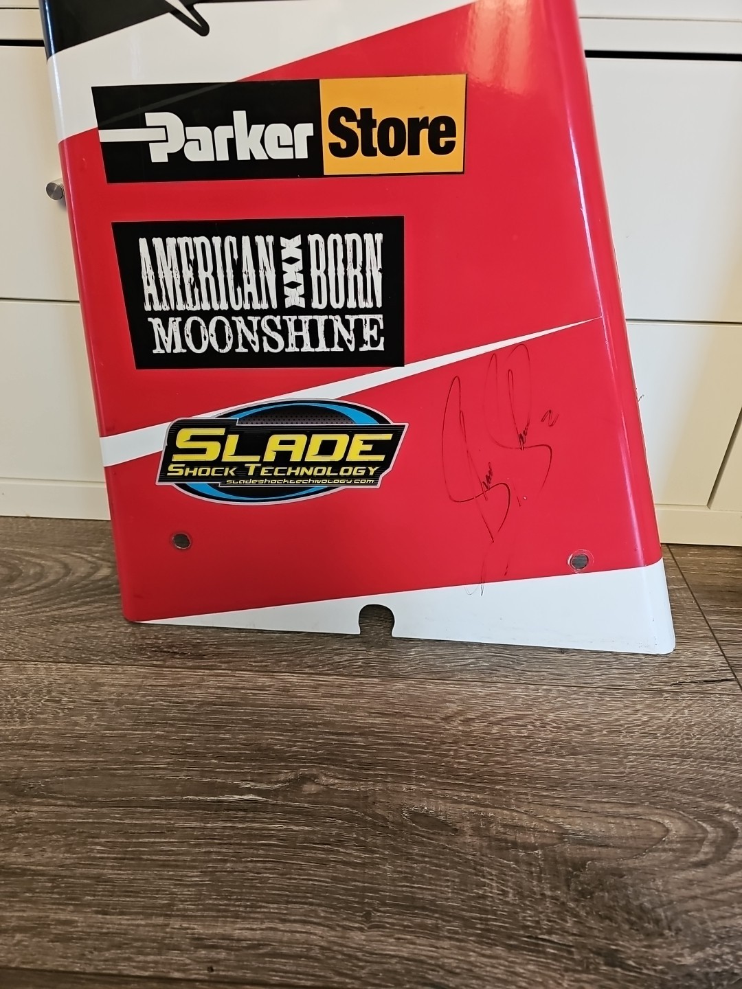 Signed Shane Stewart #2 Larson Marks Racing WoO Race Used Sprint Car Panel