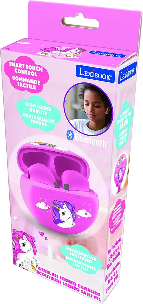 , Unicorn, Wireless Earbuds, Bluetooth with Microphone and Control Button, Long