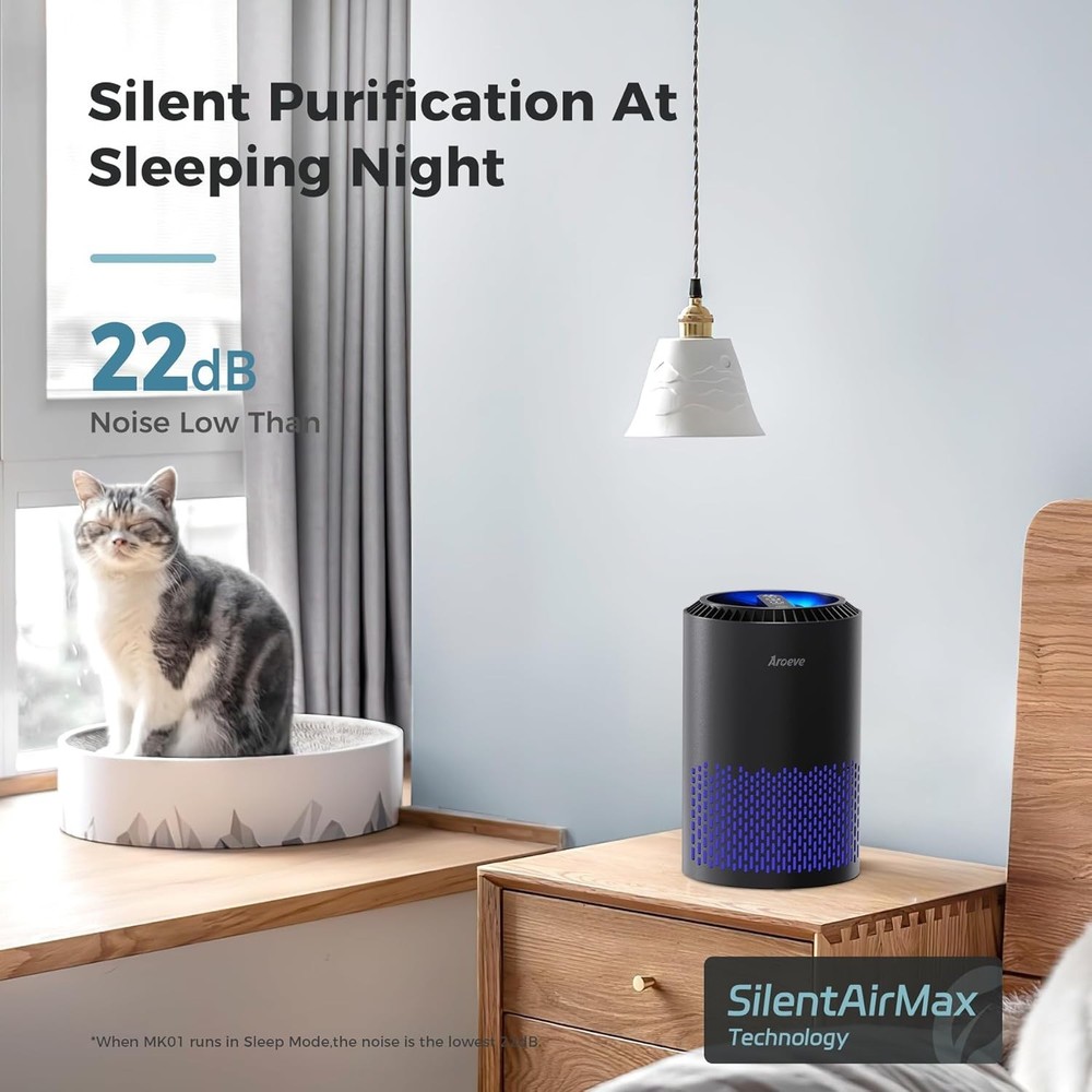 Air Purifier for Smoke & Dander - Low Noise operation with Aroma Diffusion