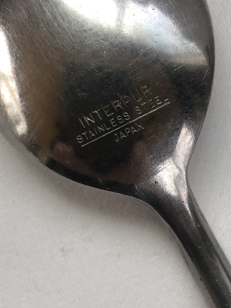 Interpur Royal Elegance Teaspoon MCM Wood Handle Stainless Flatware