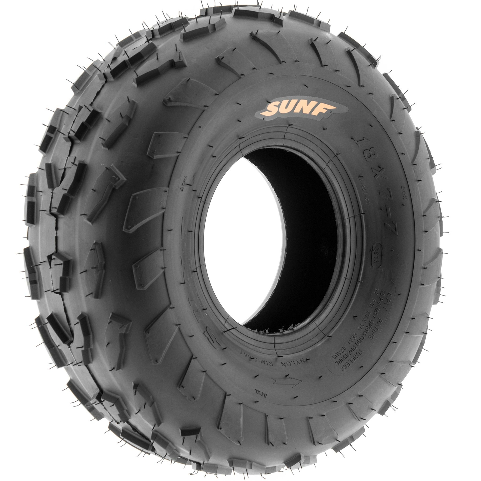 Pair of 2, 18x7-7 18x7x7 Quad ATV All Terrain AT 4 Ply Tires A007 by SunF