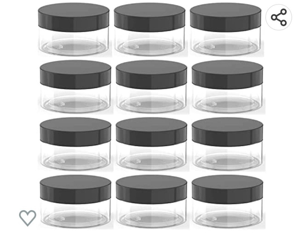 12pc. 1.7 Oz Plastic Jars With Lids