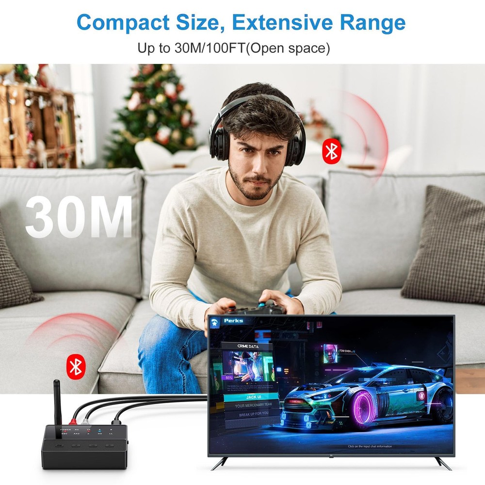 Bluetooth Audio Adapter, Bluetooth 5.3 AUX Adapter, 2 in 1 Transmitter Receiv...