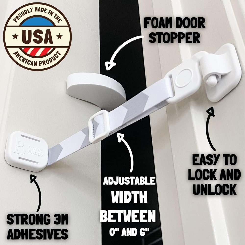 Adjustable Pet Door Strap & Latch: No-Cut, Dog & Cat-Proof Solution for Inter...