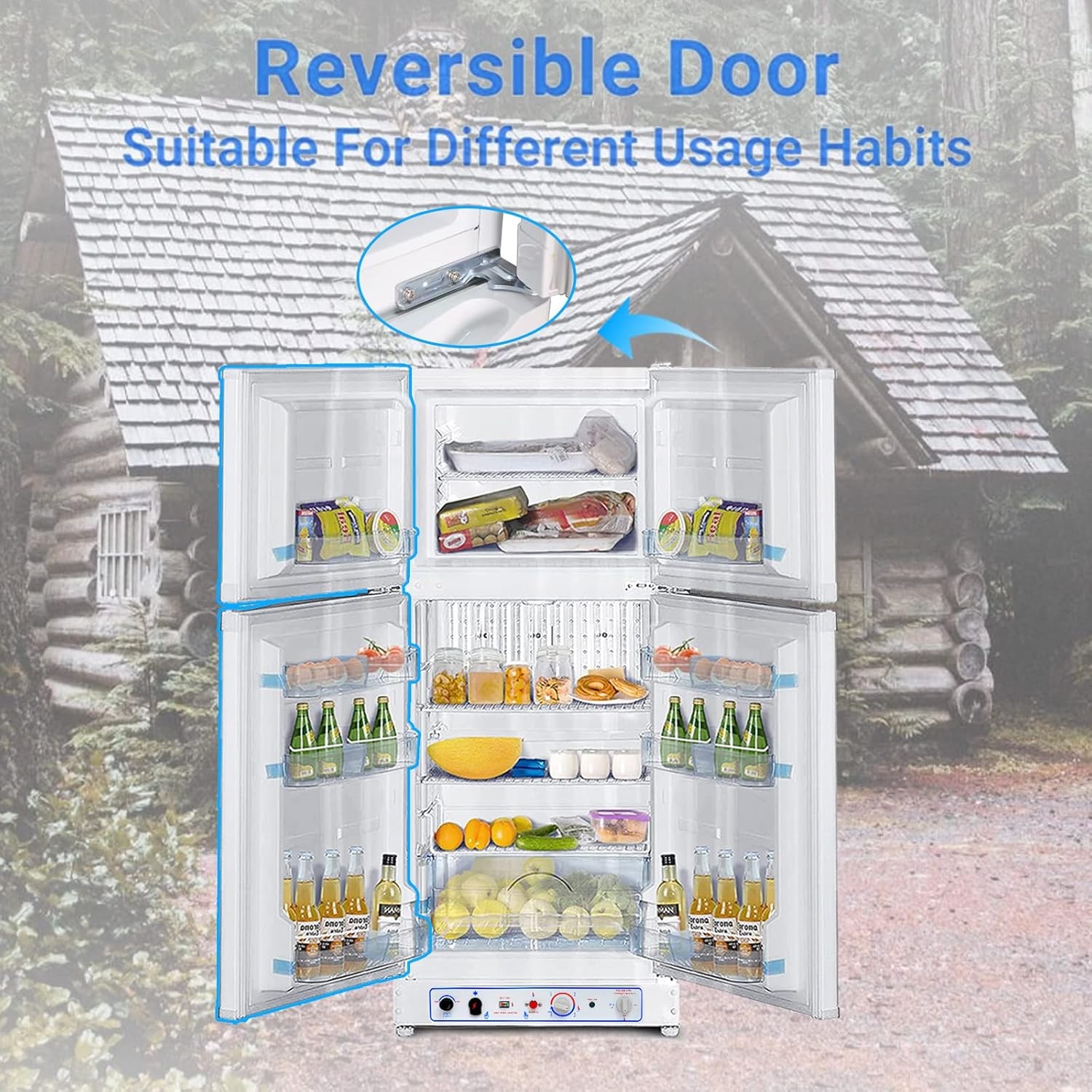 6.5 cu ft 2-Way Propane Gas Refrigerator Freezer RV Off-grid Cabin Camper White